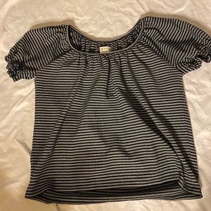 Madewell Texture & Thread Stripped Peasant Top